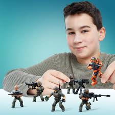 Amazon.com: Mega Construx Halo UNSC Marine Platoon Pack Construction Set,  Building Toys for Kids , Brown : Toys & Games