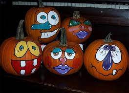 30 Funny Faced Halloween Pumpkin Drawings And Painting Ideas Halloween Pumpkins Painted Pumpkins Hand Painted Pumpkin