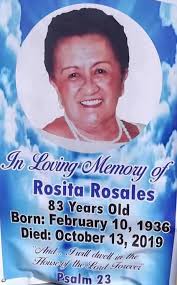 Passing of Sis. Estela Rosaldes, Handmaids of Lord Member