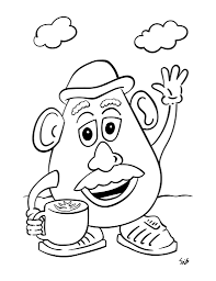 Potato head woody coloring page. Mr Potato Head Coloring Page Find That Coffee