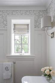 They offer privacy and light control, but they also come in a wide range of fabrics and, if you're a diyer, are simple to make. White And Silver Bathroom With Board And Batten Small Bathroom Window Bathroom Window Treatments Window Treatments Bedroom
