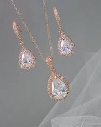 Rose Gold Bridal Set Bridesmaids Jewelry Set Crystal Pendant Etsy In 2020 Rose Gold Bridal Jewelry Rose Gold Bridal Jewelry Set Bridal Gold Jewellery