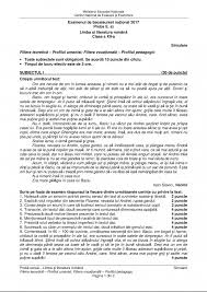 Check spelling or type a new query. Subiecte Simulare Bac 2017 Ce Subiecte Au Primit Elevii La RomanÄƒ Barem De Corectare
