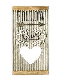 Read customer reviews and common questions and answers for august grove® part #: Corrugated Metal Wall Decor Follow Your Heart Down South Inc