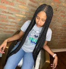 Ghanaian Hairstyles On Instagram Middle Part Feedins Stylezby Candicechanel Feedinbra Braids Hairstyles Pictures Cornrows Braids Girls Hairstyles Braids