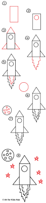 This is a list of the supplies we used, but feel free to use whatever you have in your home or classroom. Easy Rocket Ship Drawing For Kids Novocom Top