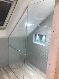Frameless Loft Shower Enclosure Attic Shower Small Attic Bathroom Small Shower Room