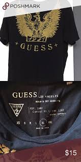 Black And Gold Design Shirt Xl Guess Black Designer With Gold Shirt Gold Shirt Black Design Guess Shirt