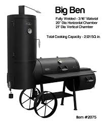 Bbq Smoker Wood Charcoal Burning Item 2075 Big Ben 2121 Sq In Surface With Firebox Wood Charcoal Charcoal Bbq Grilling