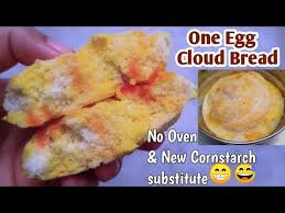 It's not really bread but a bread replacement. One Egg Cloud Bread Without Cornstarch Oven Different Recipe Tiktok Viral Cloud Bread Youtube
