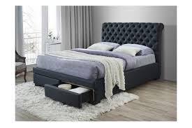 Double size headboard suede fabric with crystals grey colour fits 4ft 6 bed. Dick Smith King Crystal Bed With 2 Drawers Dark Grey Home Garden Furniture Beds Mattresses Headboards Footboards Home Garden Furniture Beds Mattresses Beds Bed Frames