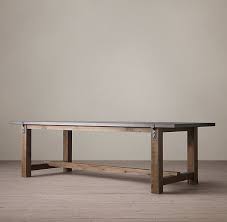 Reclaimed Wood Zinc Top Strap Dining Table Zinc Dining Tables Rectangular Dining Table Reclaimed Wood Table Top