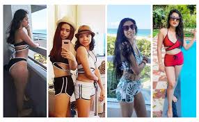Cute bathing suit is available from different brands in various. Amazon Com Sweatyrocks Women S Three Piece Swimsuit Leaf Print Wrap Halter Top With Shorts Bikini Set Clothing