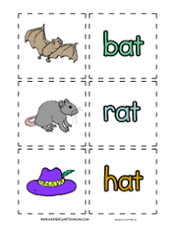 Free Phonics Printables For Cat Bat Hat Mat Rat Word Families Are Words That Have The Same Endi Word Families Word Families Printables Free Phonics Printables