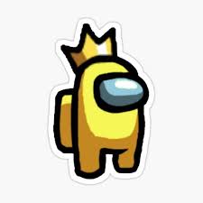 Yellow Among Us With Crown Sticker By User6744 In 2020 Stickers Vinyl Sticker Yellow