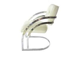 Milo Baughman Curved Chrome Cantilever Dining Chairs Set Of 6 Kursi
