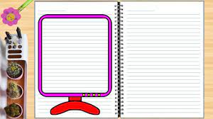 border design for projects on paper تزيين الدفاتر المدرسية من الداخل تسطير الكراسة بشكل كمبيو page borders design colorful borders design border design
