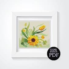 Stitch this tiny penguin ornament design for your cross stitch tree. Sunflower Cross Stitch Pattern The Art Of Cross Stitch