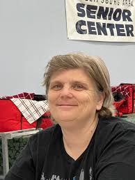 On this beautiful sunny day we had a full house at the Senior Center with  lots of smiles. Our special guest today was Betty Hammerstone and her  husband Kevin. They stopped by