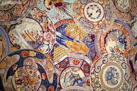 Oriental Fabric Vintage Imari China Upholstery Asian Upholstery Fabric Chinoiserie Fabric Imari