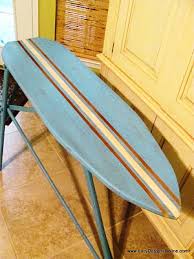 Ironing Board To Surf Board Table For The Lanai Wooden Ironing Board Surfboard Table Surfboard Decor