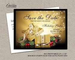 Printable Christmas Or Holiday Party Save The Date Gift Exchange Party Invitation Save Holiday Gift Card Christmas Gift Certificate Holiday Party Invitations