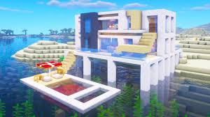 Youtube In 2020 Modern Beach House Minecraft Modern Minecraft Tutorial