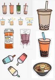 Boba Stickers Sheet Desain Stiker Inspirasional Stiker
