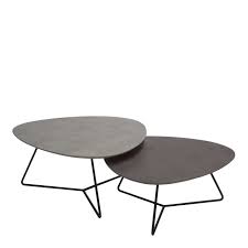 Alaterre furniture coventry gray 36 coffee table and end table set of 2. Stratus Coffee Table Set Large Table In Alu Grey Small Table In Bronze With Black Frame Occasional Tables Fishpools