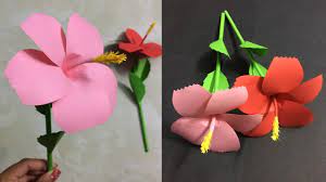 Capture the lasting beauty of tropical hibiscus flowers with these crepe paper hibiscus flower templates and leaves. How To Make Hibiscus Paper Flower Making Paper Flowers Step By Step Diy Paper Crafts Youtube