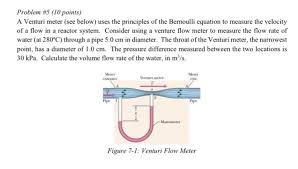 How does a venturi flow meter work? Problem 5 10 Points A Venturi Meter See Below Chegg Com