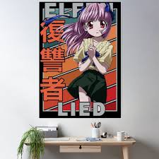 Mariko Kurama Elfen Lied Retro Stripe Design Poster for Sale by Wafusaurus  | Redbubble
