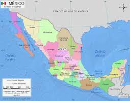 Mapa de mexico con nombres de estados y capitales. Mapa De Mexico Dividido Por Estados Descargar Mapas