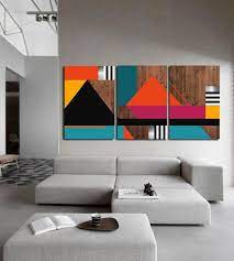 Modern Wall Art Geometric Art Abstract Multi Panel Art Large Wall Art Wood Wall Art Mid Century Modern Metal Art Abstract Painting In 2021 Modern Wall Art Panel Art Geometric Wall Art