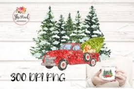 Download Vintage Christmas Truck Tree Clipart High Resolution Png File 300 Dpi This Png Is Great For Creating C In 2020 Christmas Truck Christmas Graphics Vintage Christmas SVG Cut Files