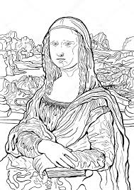Quotes of leonardo da vinci. Vector Illustration Of Leonardo Da Vinci S Painting Mona Lisa Black And White Line Artwork For Your Project Can Be Used As Coloring Book Page 225346816 Larastock