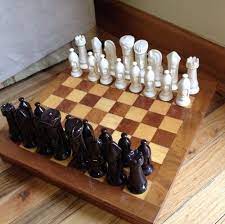 Duncan Ceramic Chess Set Large Full Set Rare Vintage W Board Chess Set Chess Chess Set Unique What a fun find this was.