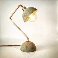 industrial concrete copper desk lamp concrete lamp base glasslamps copper desk lamps lamp desk lamp