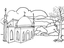 Mewarnai gambar masjid ramadhan hitam putih nusagates. Sketsa Gambar Masjid Untuk Lomba Mewarnai Dalam