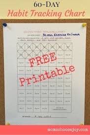 free 60 day habit tracking chart school work and lunch box