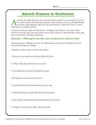 Adverb Clauses In Sentences Clause Worksheets Adverbs Worksheet Adverbs Learn English Words