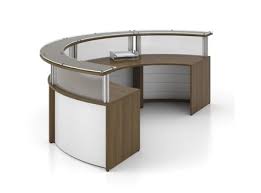 Outer curve) designed in veneer, stainless steel plate and tempered glass top finish, suitable for corporate and hospitality reception. Curved 2 Person Round Reception Desk By Artopex From Boca Raton Office Furniture