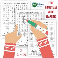 Christmas vocabulary words with pictures. Christmas Word Search Free Printable Your Therapy Source