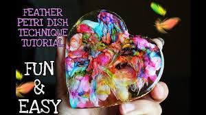 Beginners Resin Art Tutorial How To Create Feather Effect With Petridish Technique Youtube In 2021 Epoxy Resin Crafts Glass Bottle Crafts Resin Art
