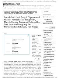 Check spelling or type a new query. Contoh Soal Limit Fungsi Trigonometri Gurunda