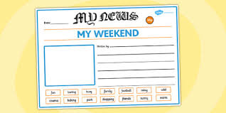 Includes a comprehensive guide, planning templates, writing checklists, examples of newspaper reports and more! Newspaper On The Weekend Writing Template