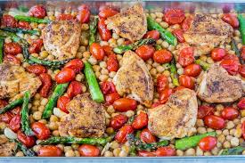 Fast One Sheet Pan Mustard Garlic Chicken Chickpeas Fresh Recipe Meal Prep Clean Eating Clean Food Crush Clean Recipes