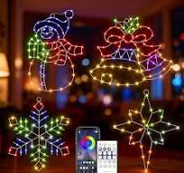 Amazon.com : 4 Pack Christmas Window Silhouette Lights with ...