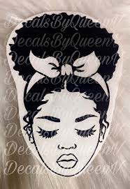 Afro Woman Face Vinyl Decal|african American Woman Decal| Wine Glass Decal|  Bling Mug Decal| Laptop Decal| Car Decal|tumbler Decal