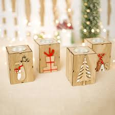 New Christmas Wooden Candlestick Decoration Ornaments Mini Christmas Candlestick Candle Decorations Candle Holder Gift For Kids Aliexpress Com Imall Com